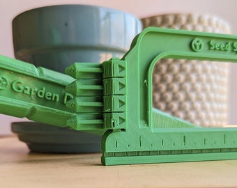 Garden Dibber and Adjustable Seed Spacer Set