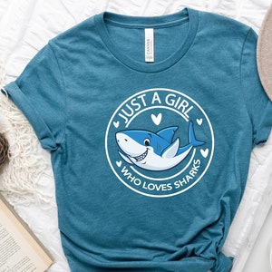 Just A Girl Who Loves Sharks Shirt, Shark Lover Gift T-shirt