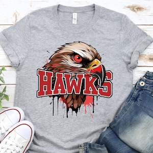 Hawks Team Eagle T-Shirt, Unisex Apparel Showcasing Your Team Spirit, Hawks Eagle Shirt, Stylish Hawk Design Shirt, School Spirit Shirt