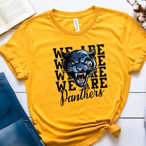 We Are Panthers T-Shirt, Unisex Sports Fan Tee, Panther Pride Shirt, Athletic Team Apparel, Panthers Mascot Shirt, School Spirit Shirts