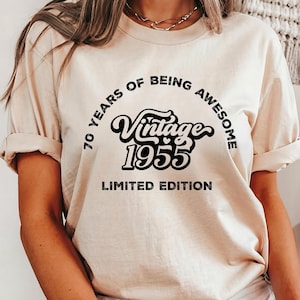 1955 Vintage Shirt, 70th Birthday Shirt, Born in 1955 TShirt, 70th Birthday Shirt, Grandpa Grandma Shirt, Mimi Birthday Shirt, Papa Shirt