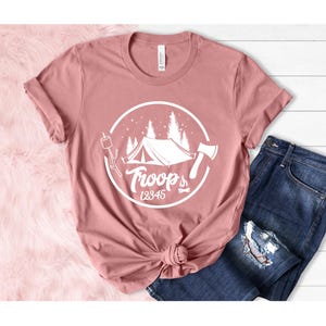 Custom Camp Troop Number T-shirt, Personalized Camping Troop Shirts, Scout Gift, Scouts Team Shirt, Camping Girl Scout, Troop Number Shirt bild 5