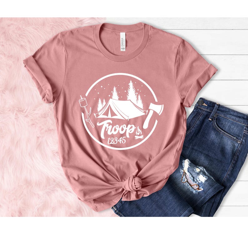 Custom Camp Troop Number T-shirt, Personalized Camping Troop Shirts, Scout Gift, Scouts Team Shirt, Camping Girl Scout, Troop Number Shirt bild 5