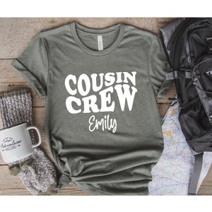 Custom Cousin Crew T-shirt with Name, Matching Family Reunion 2026 Shirt image 6