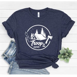 Custom Camp Troop Number T-shirt, Personalized Camping Troop Shirts, Scout Gift, Scouts Team Shirt, Camping Girl Scout, Troop Number Shirt bild 3