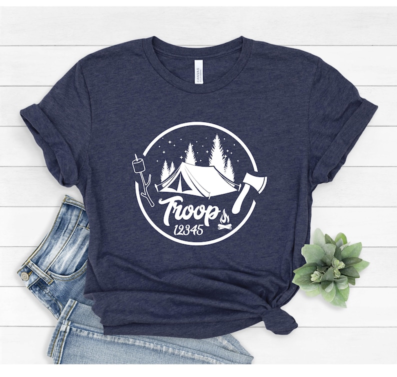 Custom Camp Troop Number T-shirt, Personalized Camping Troop Shirts, Scout Gift, Scouts Team Shirt, Camping Girl Scout, Troop Number Shirt bild 3