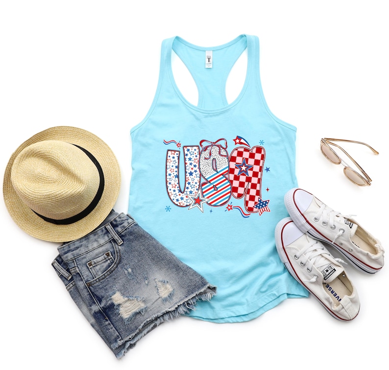 Womens 4th of July Tank Top, Cute 4th of July Shirt, Patriotic Tank top, Independence Day tank top, 4th July Tank Women