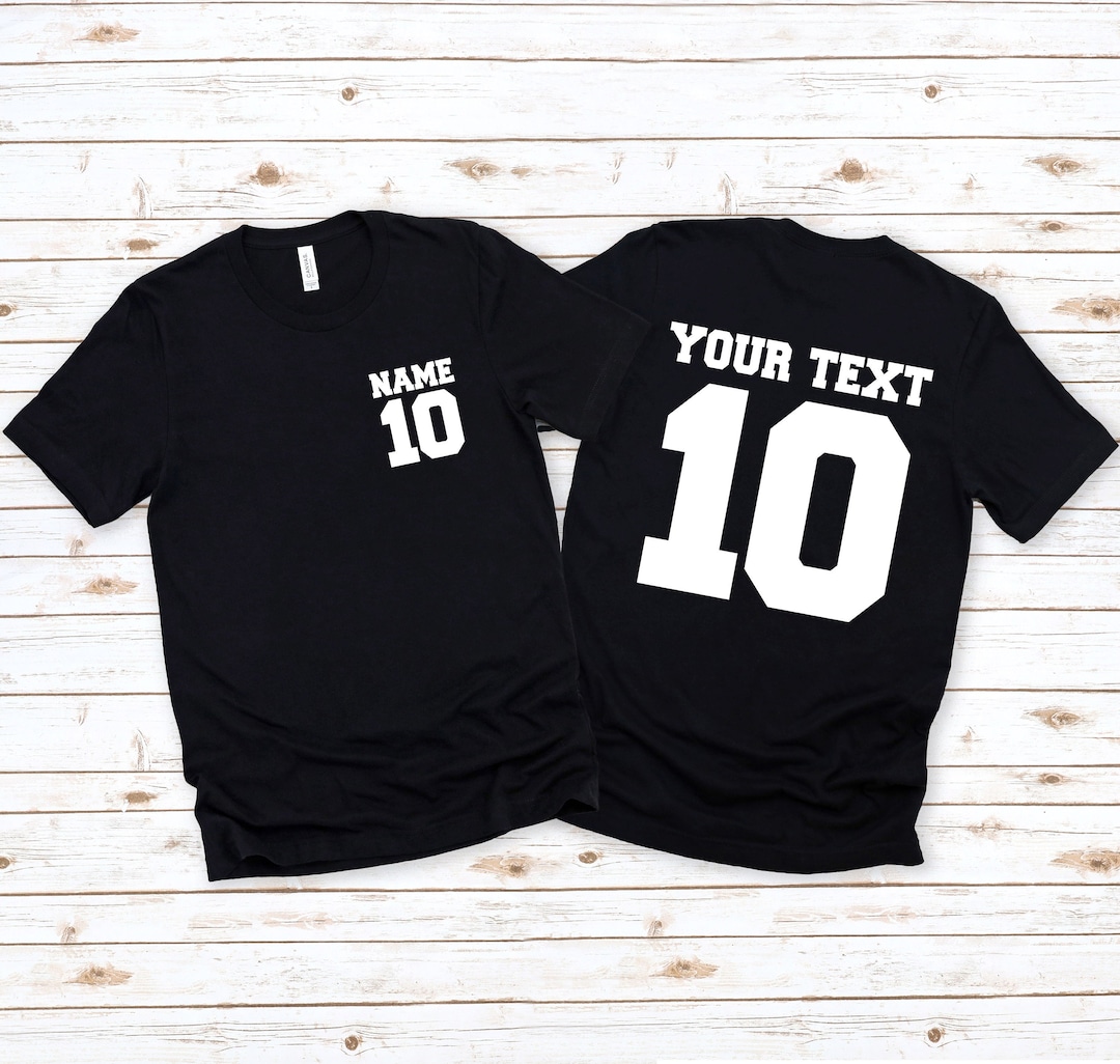 Custom Sports Front Back Name and Number T-shirt, Personalized Jersey ...