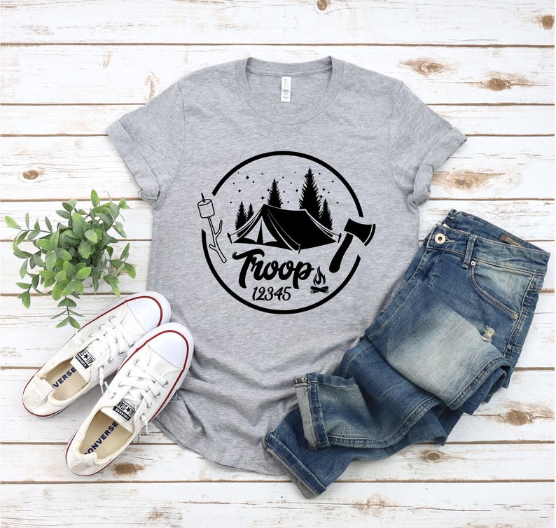Custom Camp Troop Number T-shirt, Personalized Camping Troop Shirts, Scout Gift, Scouts Team Shirt, Camping Girl Scout, Troop Number Shirt bild 4