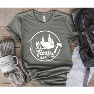 Custom Camp Troop Number T-shirt, Personalized Camping Troop Shirts, Scout Gift, Scouts Team Shirt, Camping Girl Scout, Troop Number Shirt bild 2