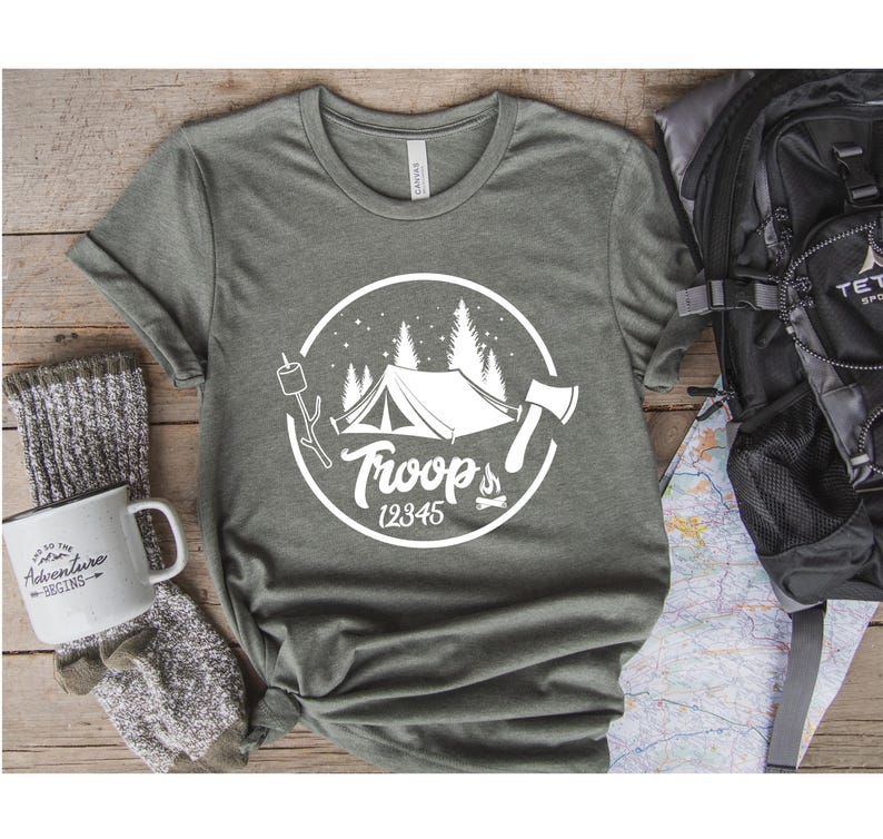 Custom Camp Troop Number T-shirt, Personalized Camping Troop Shirts, Scout Gift, Scouts Team Shirt, Camping Girl Scout, Troop Number Shirt bild 2