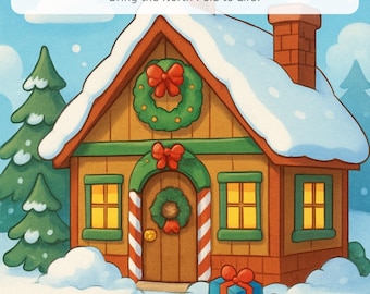 Coloriages de lutins de Noël pour enfants, livre de coloriage à imprimer de l'atelier du Père Noël (PDF)