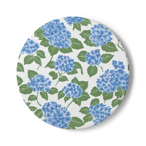 Hydrangea Preppy Floral Ceramic Coaster Set, Rustic Home Decor, Gift for Garden Lovers, Vintage Hydrangea Design, Housewarming Party Favor