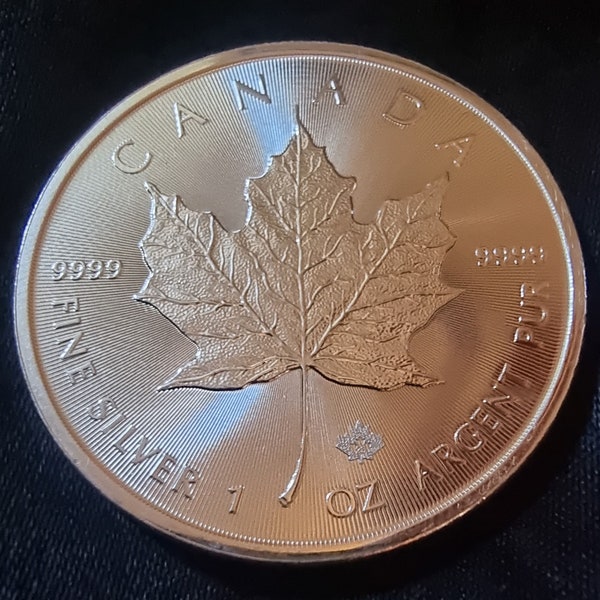 Pièce d'investissement feuille d'érable canadienne en argent fin, 2023. Argent fin : 999