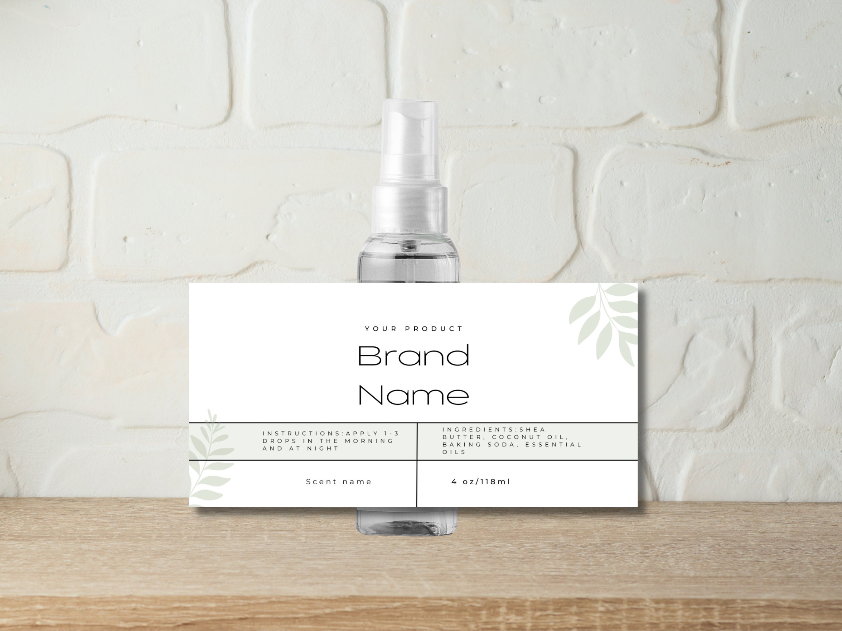 Editable Bottle Template | 5x2.5 | Cosmetic Label | Spray Bottle Label ...