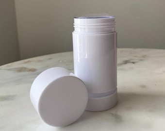 12 count - Bottom Fill Twist up Deodorant Containers | 75 ml | Glossy Finish | Reusable Cosmetic Containers for Small Business