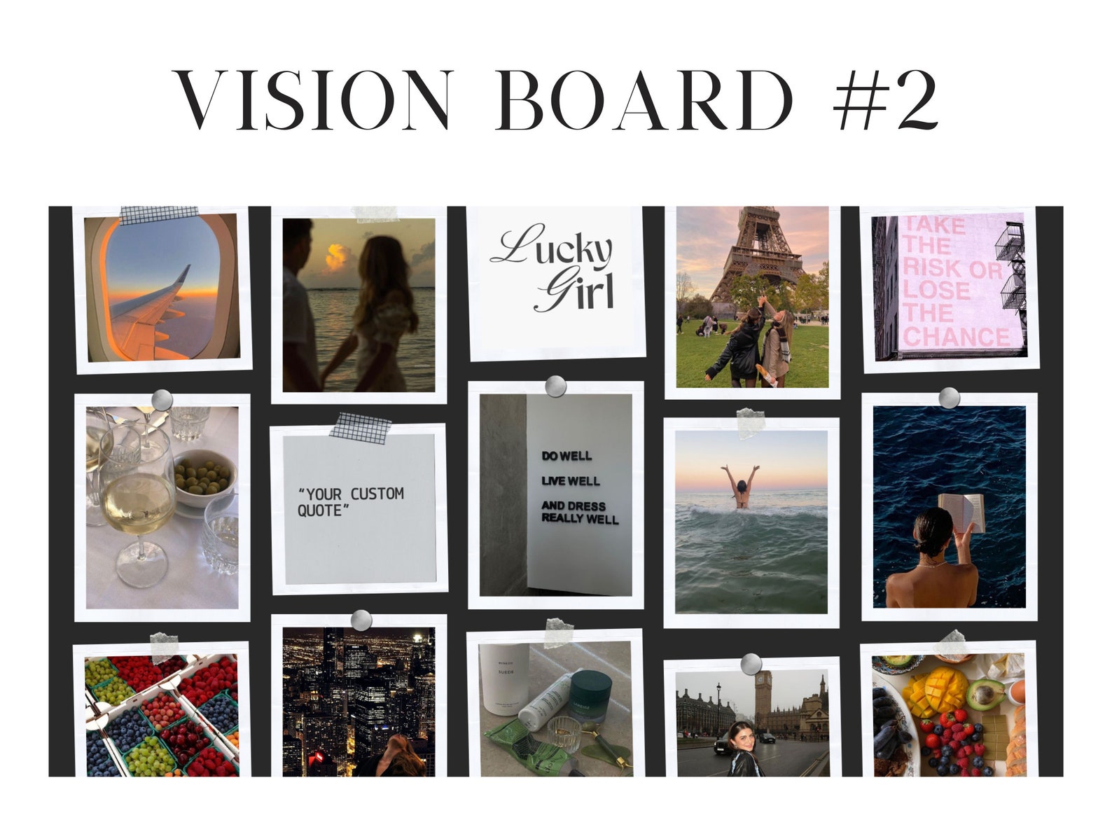 New Years Vision Board Digital Template Edit in Canva Mood Board New