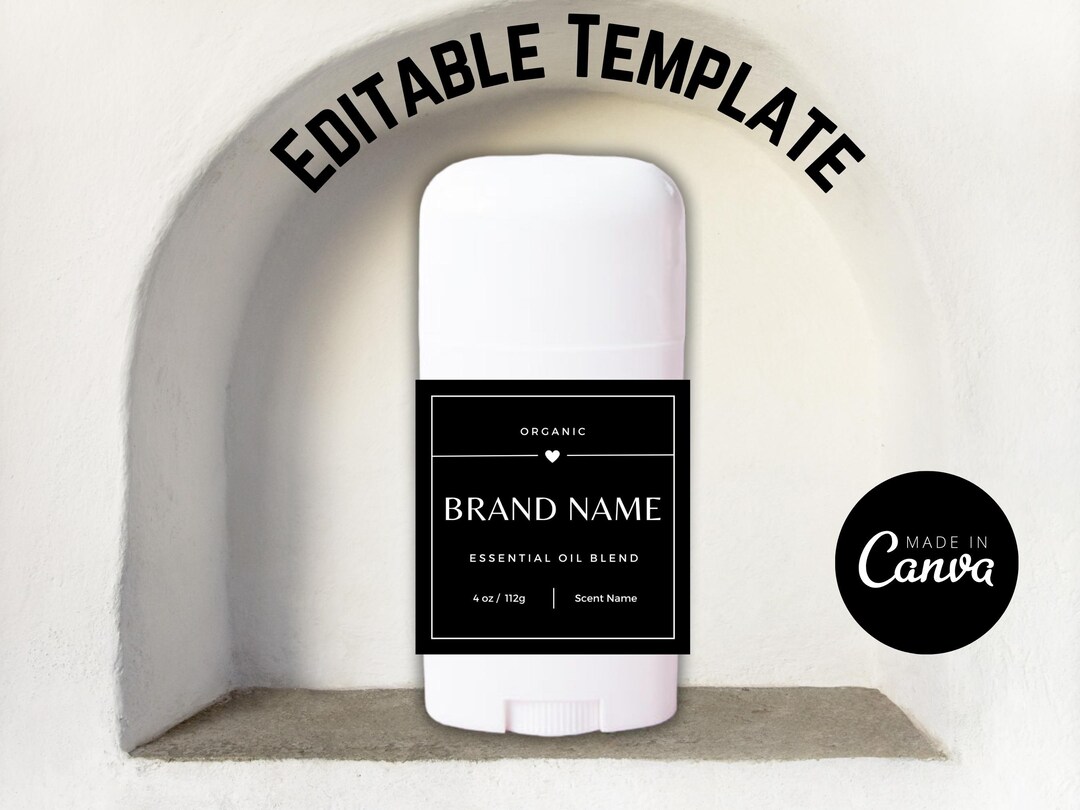 Editable Deodorant Label 2.5x2.5 Small Business Custom Branding ...