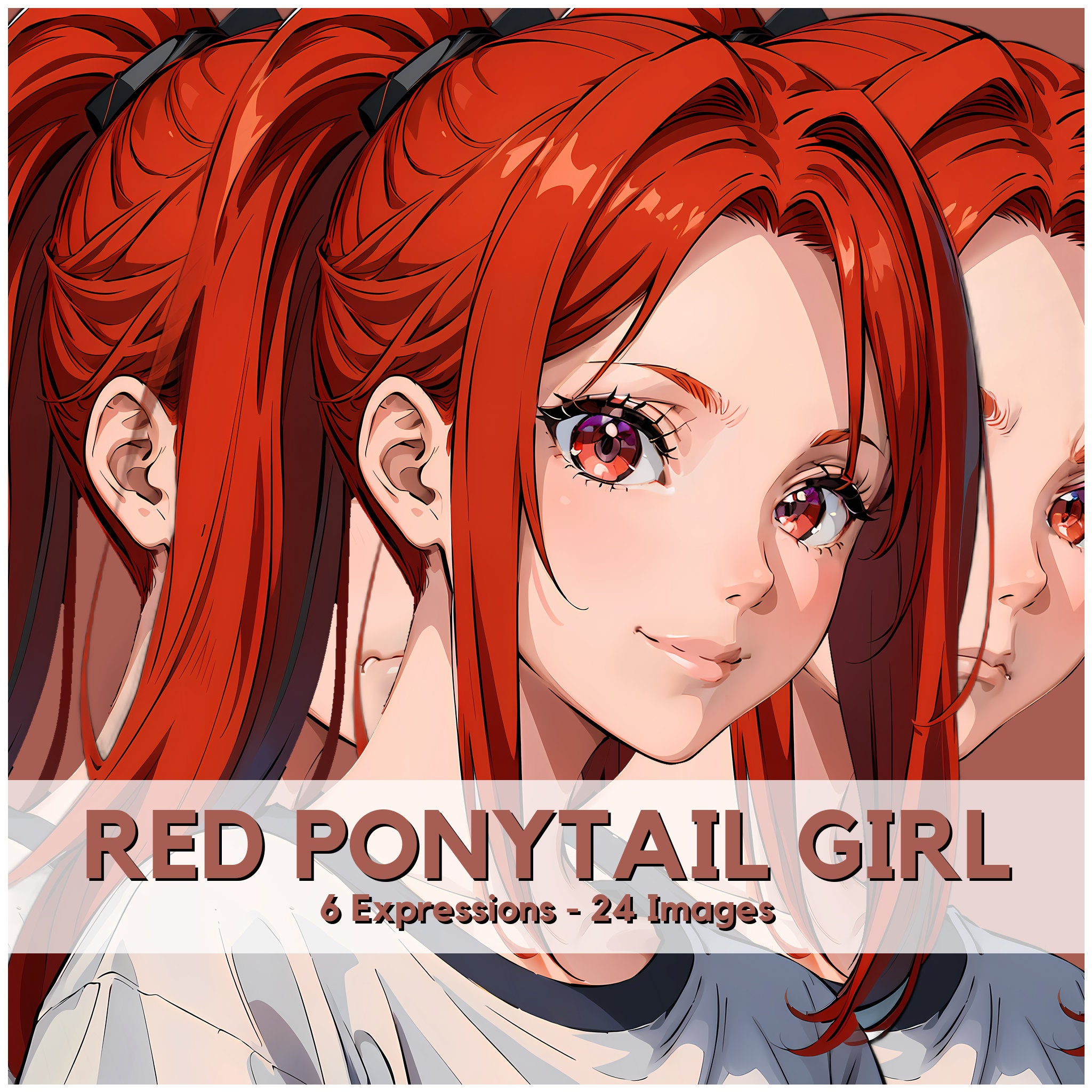Red Anime Girl With Ponytail