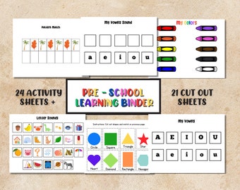 Preschool Activity Binder - Activity Worksheets For Kids - Digital Download - Canva Edit - Learning Worksheets - Activity Binder