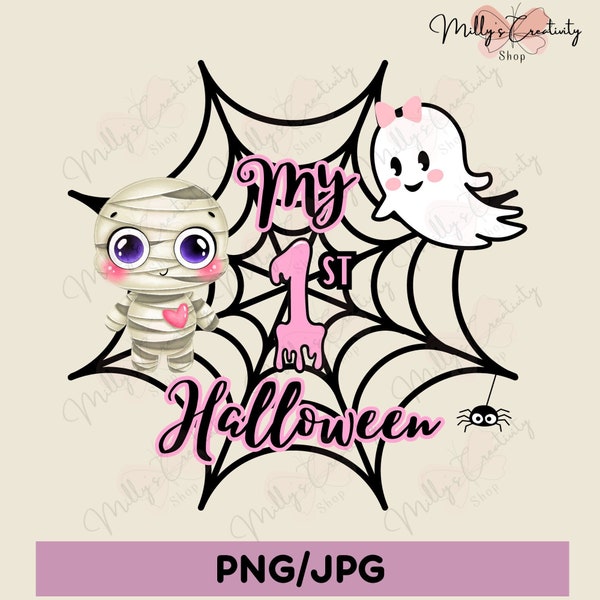 My first Halloween png, Baby's first Halloween PNG, cute Halloween onesie, Halloween bibs, cute ghost PNG, baby ghost, baby mummy