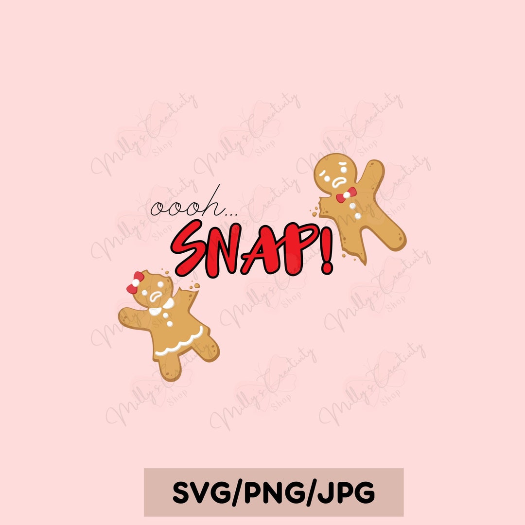 Christmas Gingerbread Man Funny Christmas Sayings Oh Snap Etsy