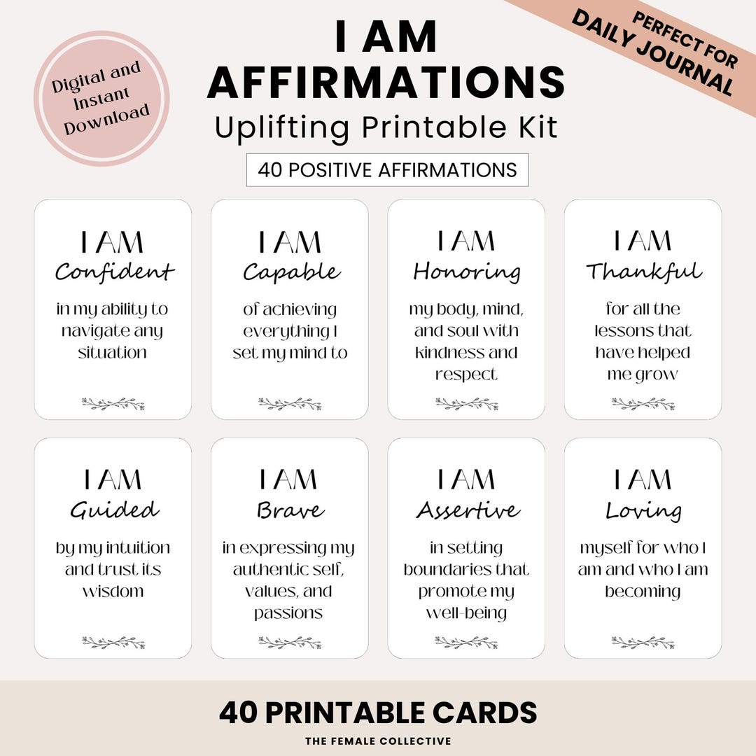 I Am Affirmations Cards Vision Board for Manifestation Cards Daily ...
