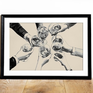 Proost print kunst aan de muur | barwagen wanddecoratie | proost teken | accessoires voor barwagens | barwagen kunst | Woondecoratie| Digitale directe download