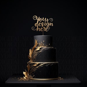 Gold Cake Topper Mockup, Geburtstags-, Jubiläums- oder Hochzeitstorte Topper Mockup, DIGITALER DOWNLOAD JPEG-Datei