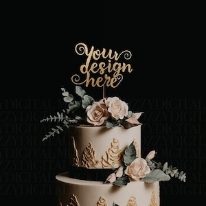 Gold Cake Topper Mockup, Geburtstags-, Jubiläums- oder Hochzeitstorte Topper Mockup, DIGITALER DOWNLOAD JPEG-Datei