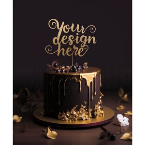Gold Cake Topper Mockup, Geburtstag, Jubiläum oder Hochzeit Cake Topper Mockup, DIGITAL DOWNLOAD JPEG Datei
