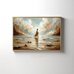 Jesus Christ Walking on Water | Bible Art | Christian Art | Jesus Painting | Wall Art | Digital Download Printable