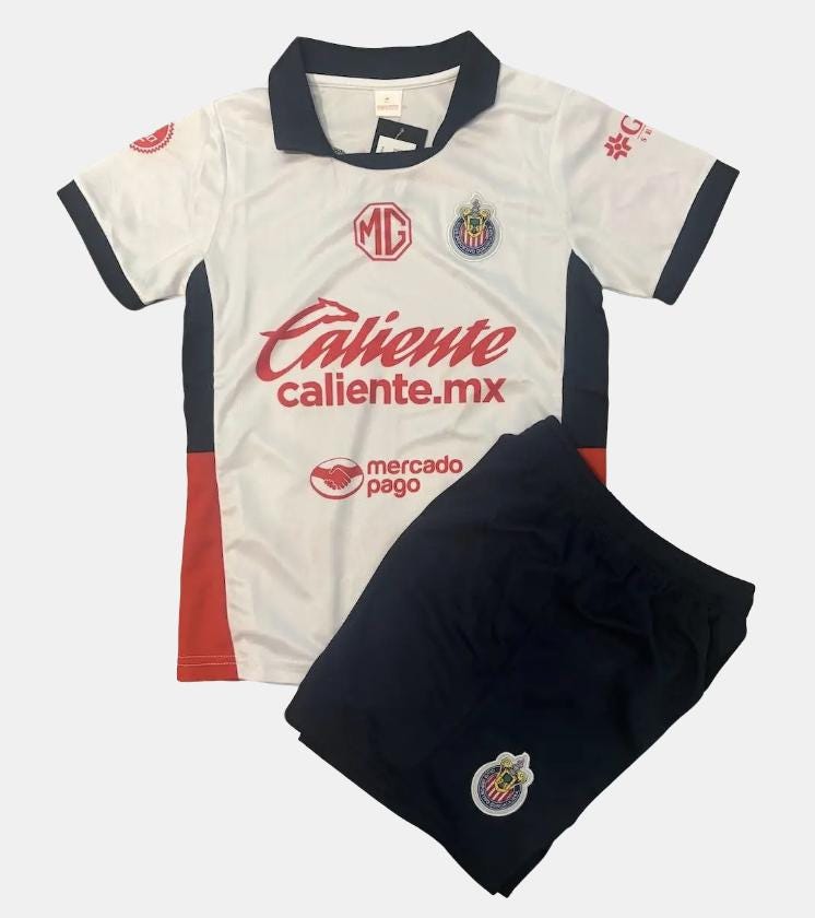 Chivas White Soccer Kids Kit with Team Patch and Unique Design