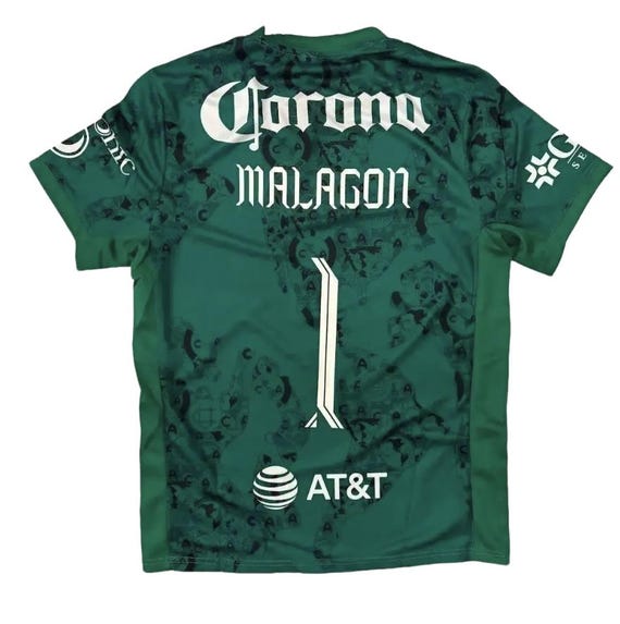 Malagon Club America Green Adult Soccer Jersey With Team Patch and