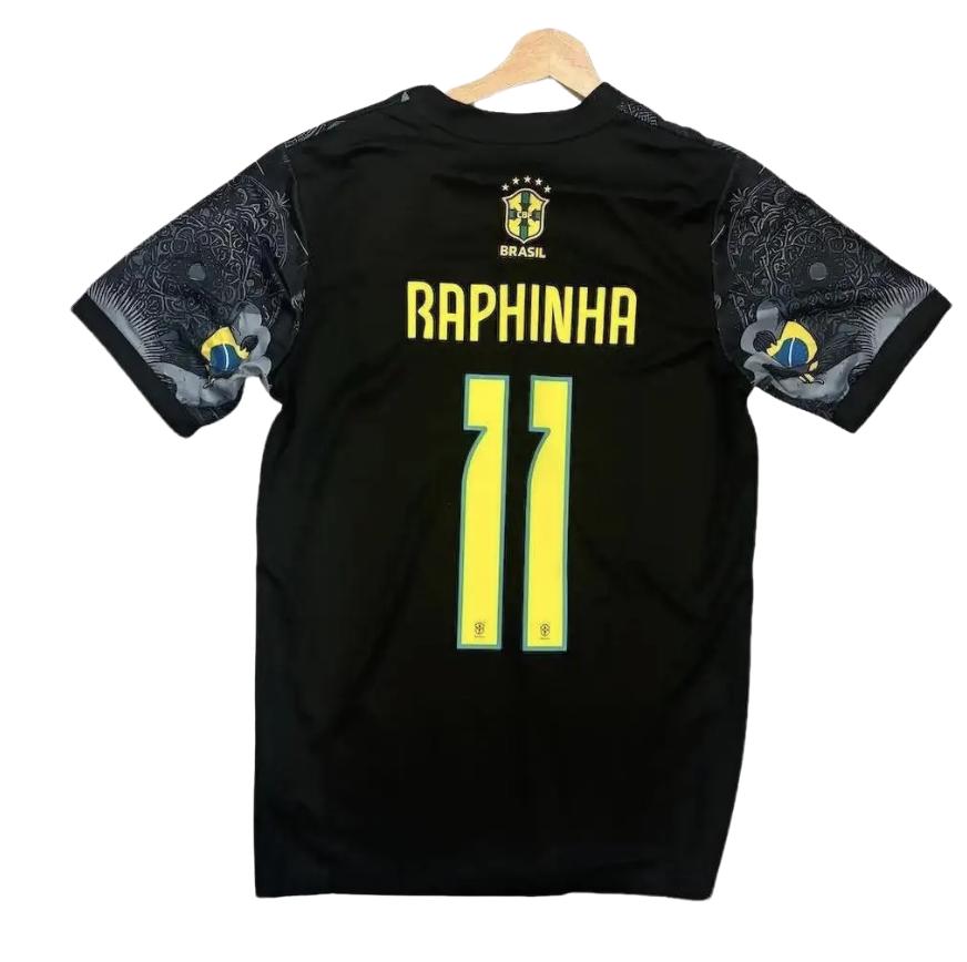 Brazil Raphinha Limited Edition Adult Black Cristo Jersey