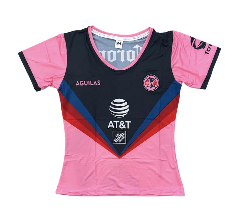 Club America Pink Women's Soccer Jersey With Team Patch and Pink