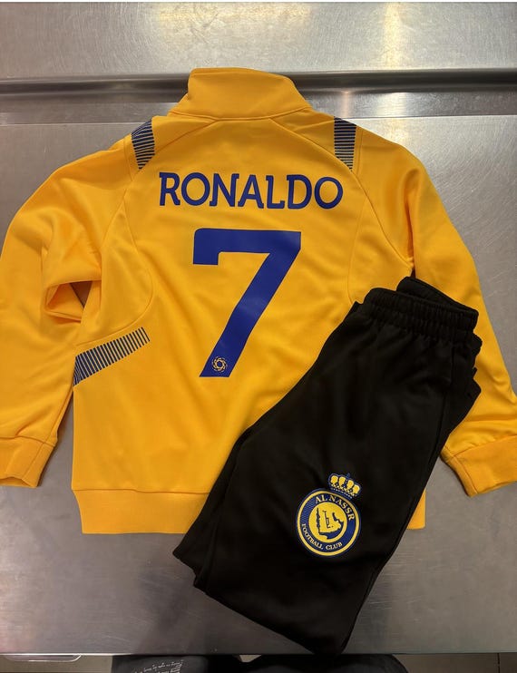 Football Ronaldo Kids Tracksuit Ronaldo Alnassr Yellow Kids