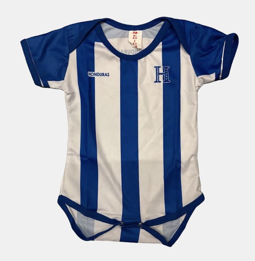Speedy Pros Honduras Soccer Baby Bodysuit - White Football Onesie For Boys & Girls