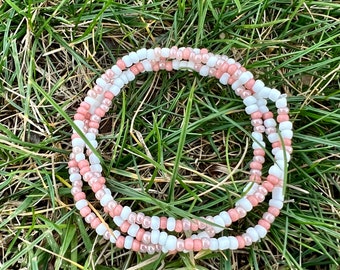 Pink Seed Bead Bracelet | Strawberries and Cream