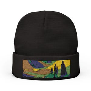 Artistic Knit Beanie - Cozy Winter Hat, Unisex Embroidered Beanie, Casual Streetwear Accessory, Unique Gift for Him/Her, Perfect for