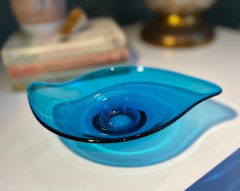 Viking Blue Glass Candy Dish