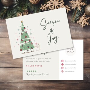 Boho Urlaub Danke, Weihnachten druckbar, saisonale Beipackzettel, mit Liebe gemacht, Etsy Danke, bearbeitbar Danke, Canva Template