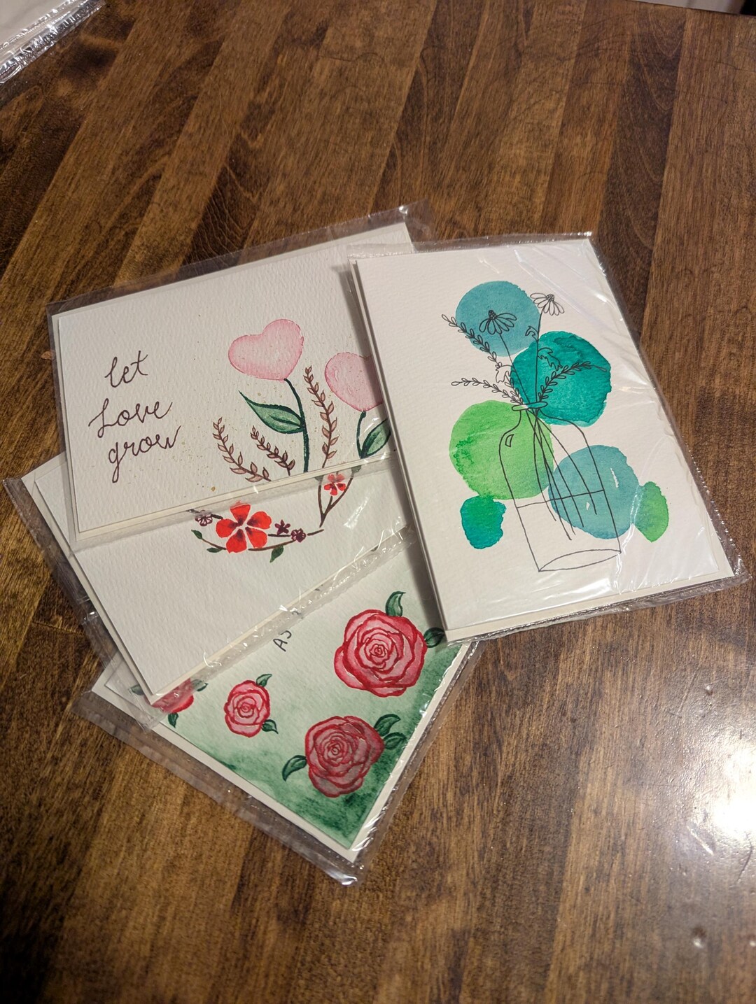 Hand Painted Watercolor Greeting Cards • Floral Art, Blank Inside - Etsy