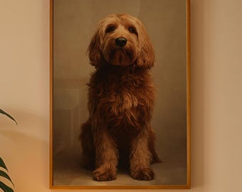 Cockapoo - Oil Painting Style Print - Vintage Style