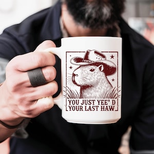 Capybara Western Theme Mood Mug Capybara Lover Mug . 11oz/15oz Ceramic Mug Gift Capybara Gift Capybara Lovers Christmas Gift Birthday Gift