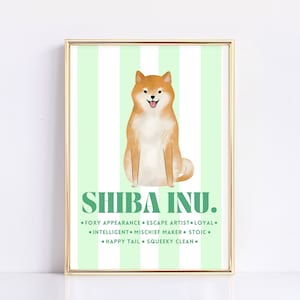 Shiba Inu Art Print | Shiba Inu Decor | Dog Lover Gift | Trendy Wall Decor | Dog Portrait | Dog Print | Digital Download