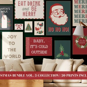 20 Christmas Printables | Festive Christmas Prints | Christmas Decor | Christmas Wall Art | Holiday Decor | Art Bundle | Printable Wall Art