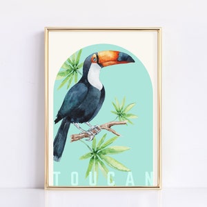 Tropical Toucan Bird Art Print | Digital Download
