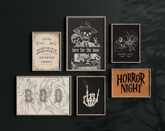 Trendy Halloween Decor | Set of 6 Halloween Prints | Halloween Art | Trendy Home Decor | Printable Wall art