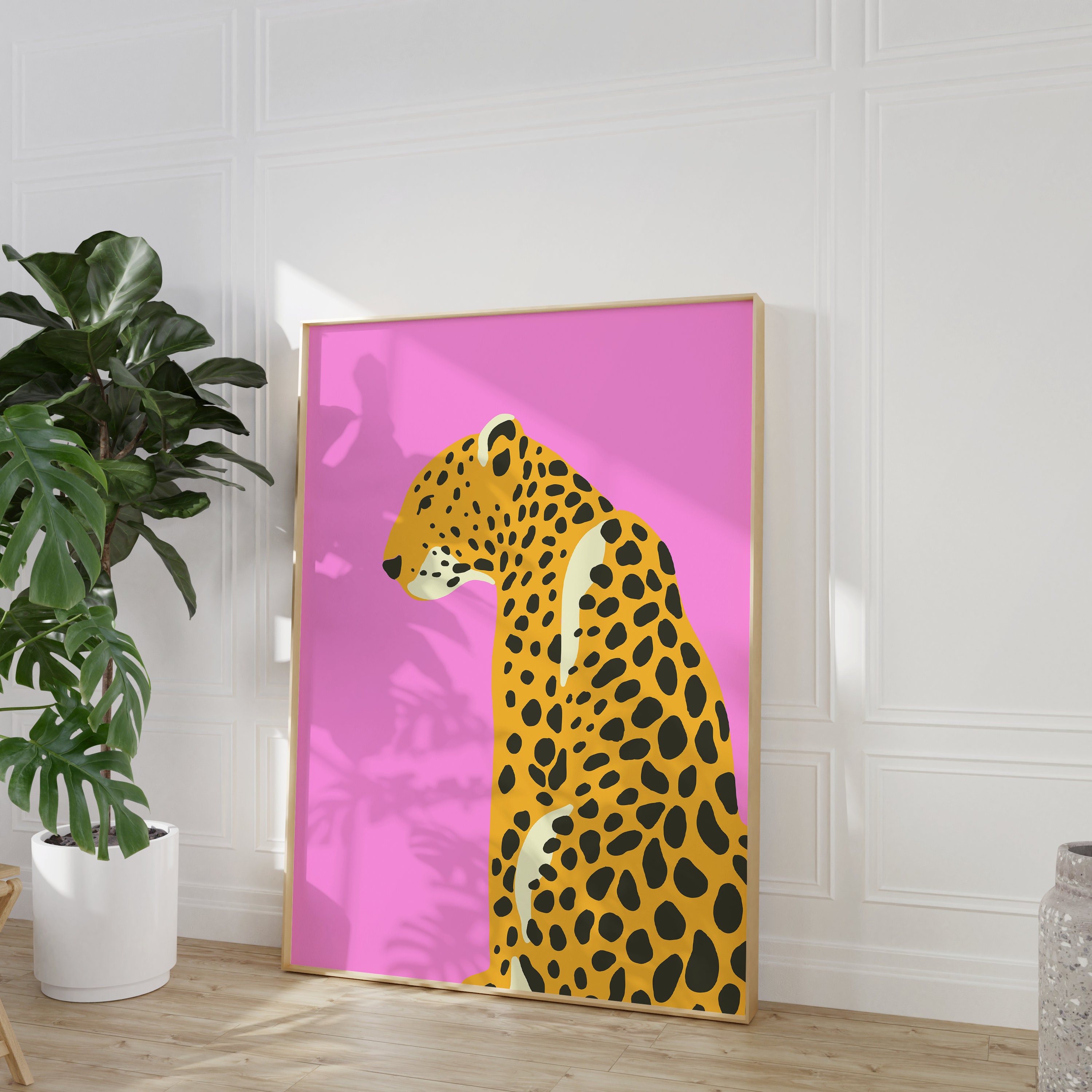 Hot Pink Leopard Print | Eclectic Wall Art | Trendy Wall